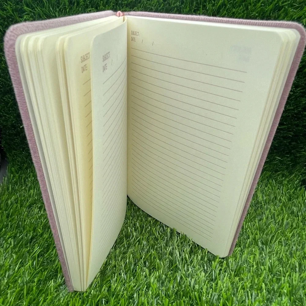 Soft Cloth Journal with Gold Mushroom Detail, Dusty Pink, NWT
